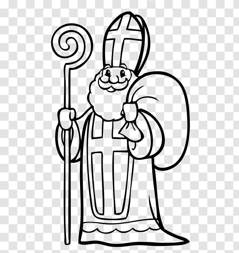 Coloring Book Saint Nicholas Day Christmas Sinterklaas Drawing - Finger - Page Transparent PNG