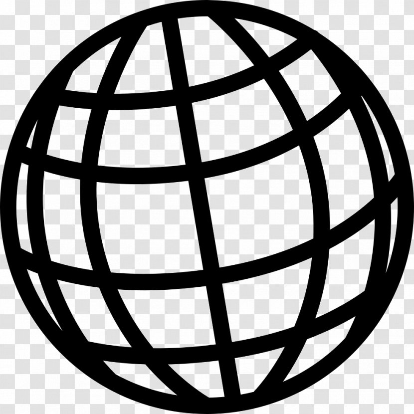 Globe Grid Clip Art - Black And White - Clothes Transparent PNG