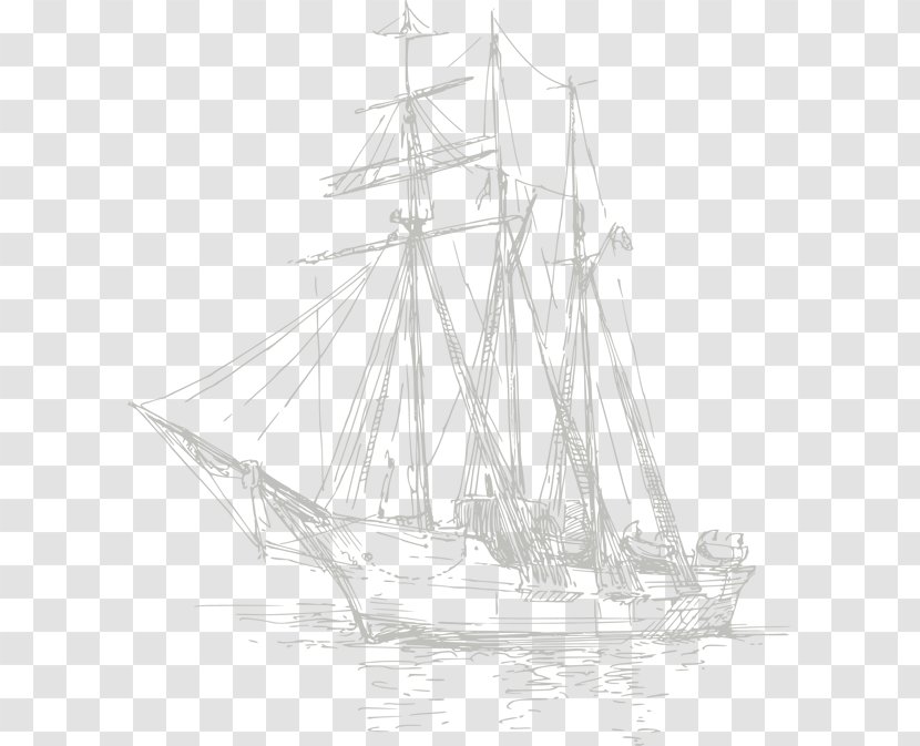 Sail Ship Brigantine Clipper Galleon - Sailboat Transparent PNG