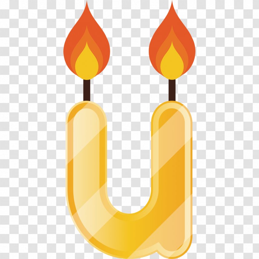 Letter Candle Cartoon Drawing - Alphabet - Hand Painted U Transparent PNG