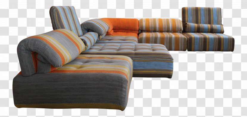 Orange - Couch - Beige Table Transparent PNG