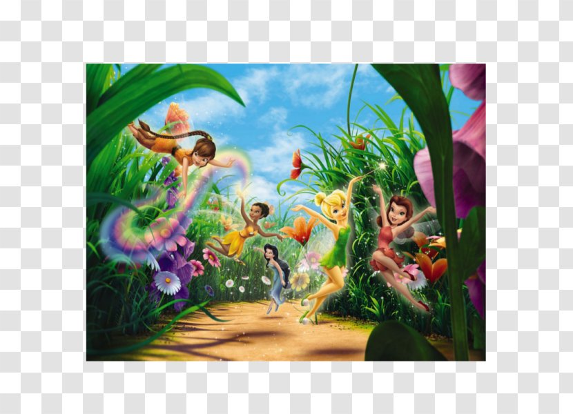 Disney Fairies Tinker Bell Pixie Hollow Mural Wallpaper - And The Pirate Fairy - Meadows Transparent PNG