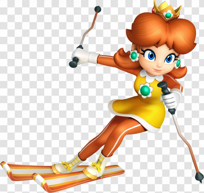 Mario & Sonic At The Olympic Games London 2012 Winter Princess Daisy - Skiing Images Transparent PNG