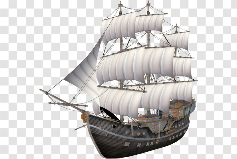 Brigantine Full-rigged Ship Galleon Clip Art - East Indiaman Transparent PNG