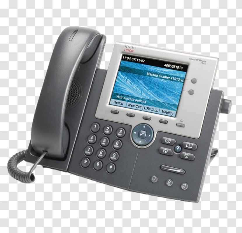 VoIP Phone Cisco 7945G Telephone Voice Over IP Systems - Mobile Phones - Nxos Transparent PNG