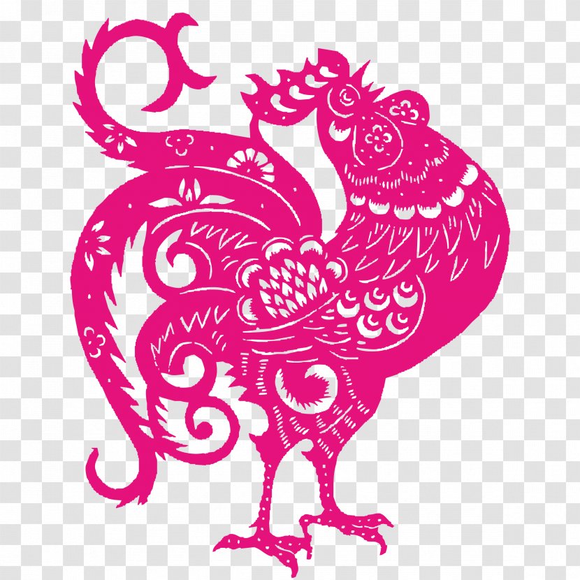 Chicken Chinese Paper Cutting Papercutting - Tree - Paper-cut Big Cock Transparent PNG