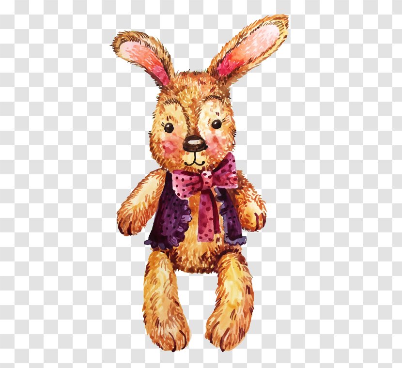 Stuffed Toy Doll - Plush - Painted Cute Bunny Vector Water Transparent PNG
