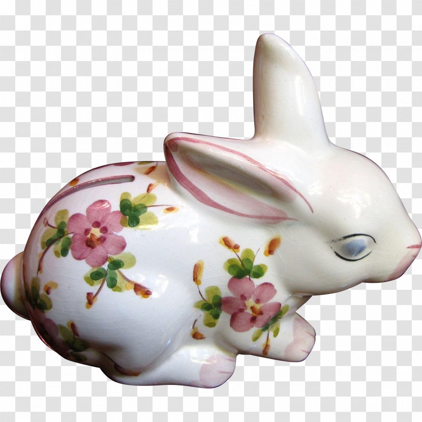 Piggy Bank BMO Harris Porcelain Saucer - Easter Bunny - Hand-painted Rabbit Transparent PNG