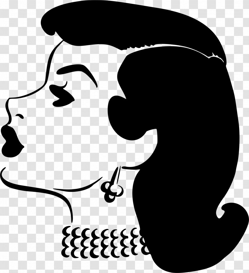 Woman Face - Lady - Ear Stencil Transparent PNG