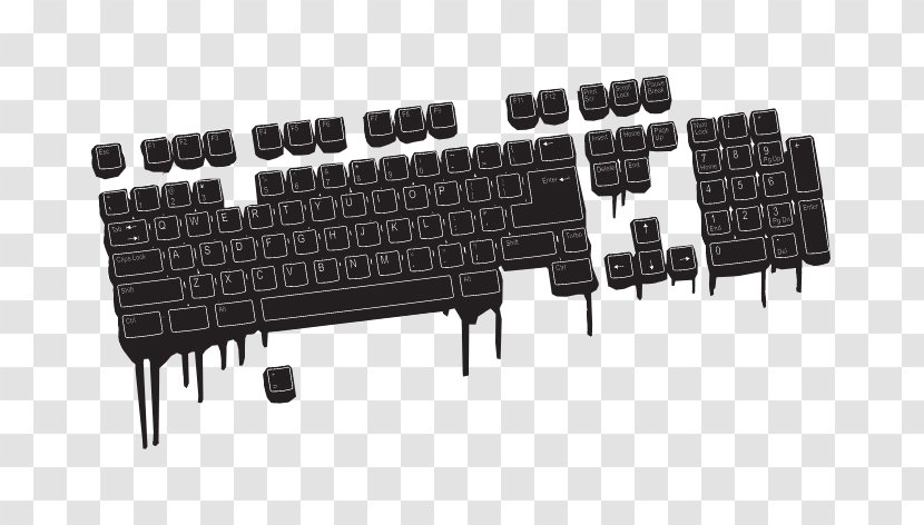 Computer Keyboard Wall Decal Sticker - Vector Transparent PNG