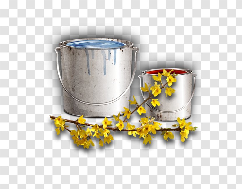 Painting Bucket Oil Paint - Hand-painted Transparent PNG