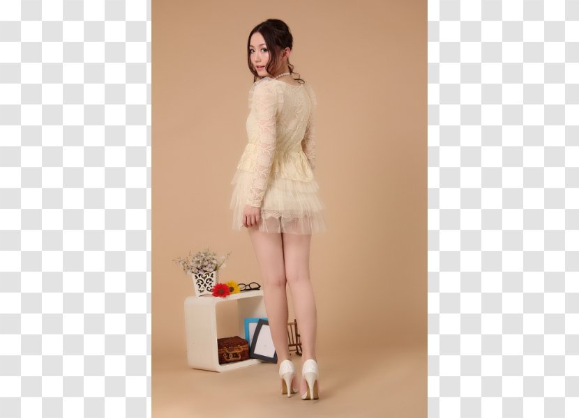 Cocktail Dress Shoulder Beige Waist Transparent PNG