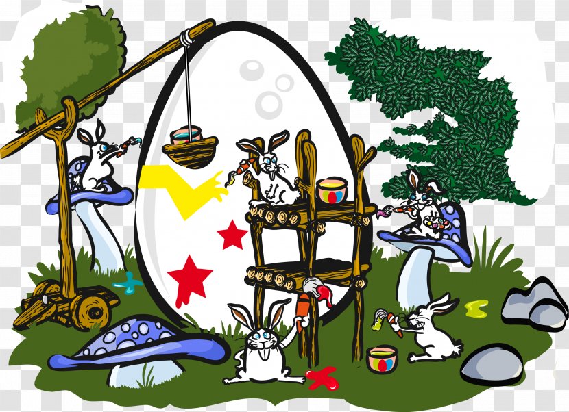 Cartoon Easter Illustration - Vector Eggs Transparent PNG
