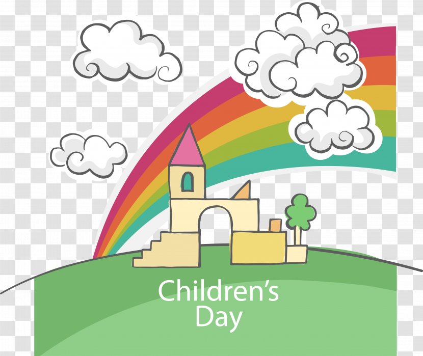 Children's Day Computer File - Material - Cartoon Castle Scenery, Day, LOGO Transparent PNG