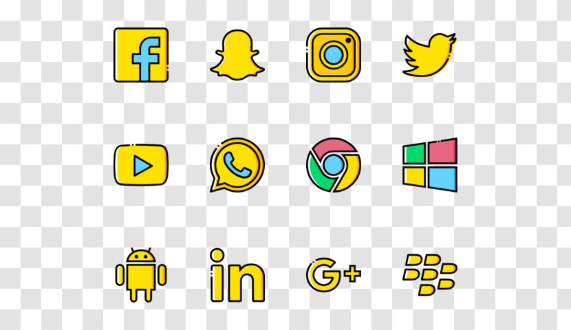 Technology Brand Line Font - Yellow - Social Media Pack Transparent PNG