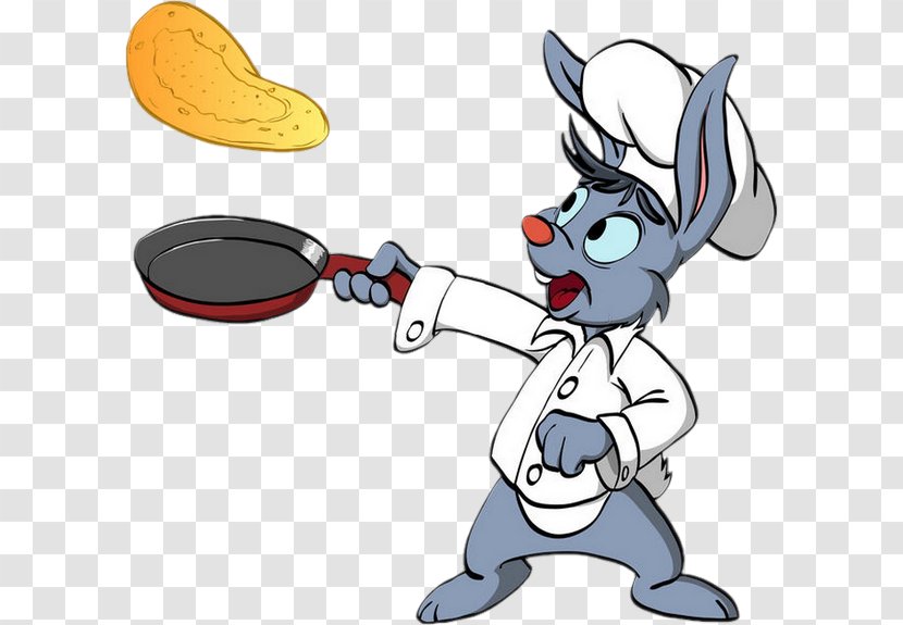 Pancake Cooking Rabbit Chef - Silhouette - Crepe Transparent PNG