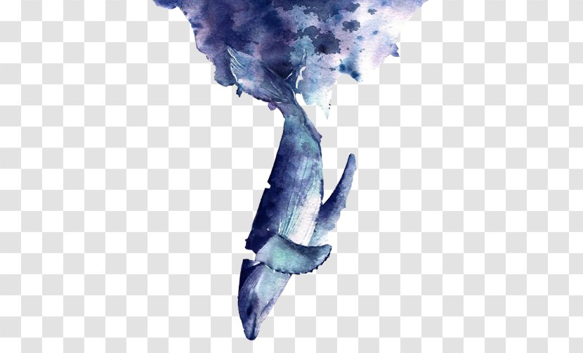 Blue Whale Euclidean Vector - Inverted Creative Painting Image Transparent PNG