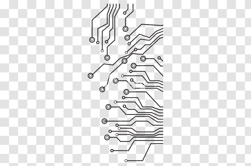 Electronic Circuit Electrical Network Diagram Wiring Vector Graphics - Monochrome - Circuits Transparent PNG