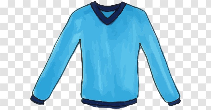 T-shirt Sweater Neckline Clothing - Azure Transparent PNG