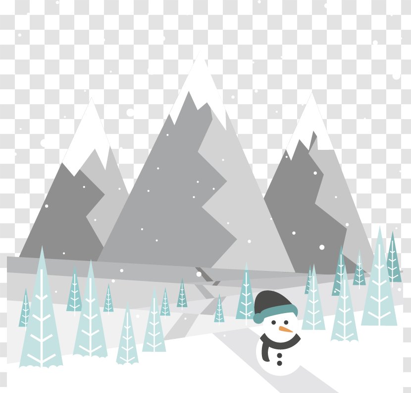 Snow Animation Nxe9vxe9 Euclidean Vector - Winter - Snowy Mountain Transparent PNG