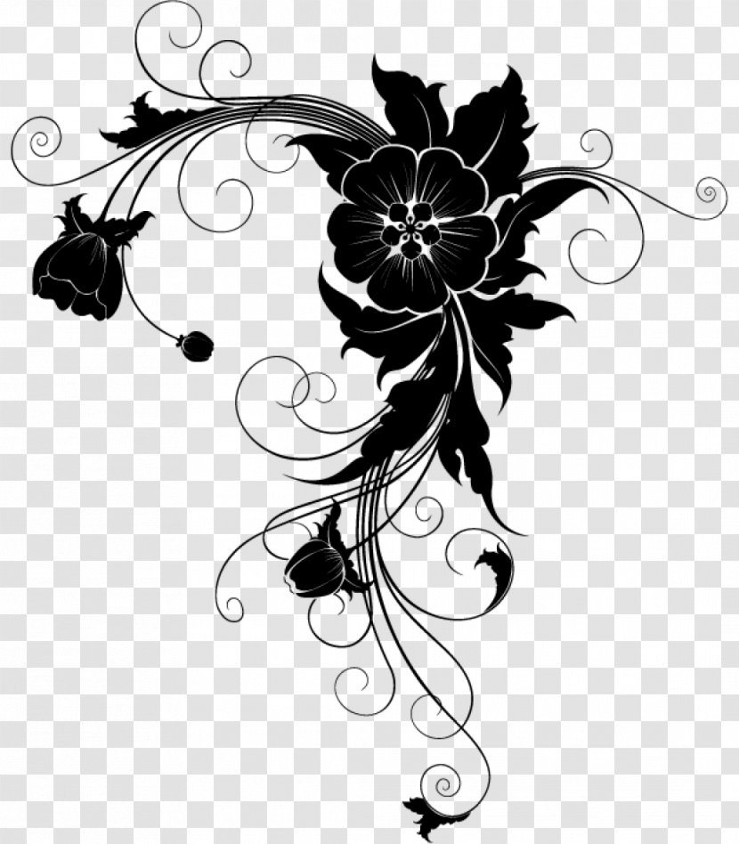 Floral Design Visual Arts - Black M Transparent PNG