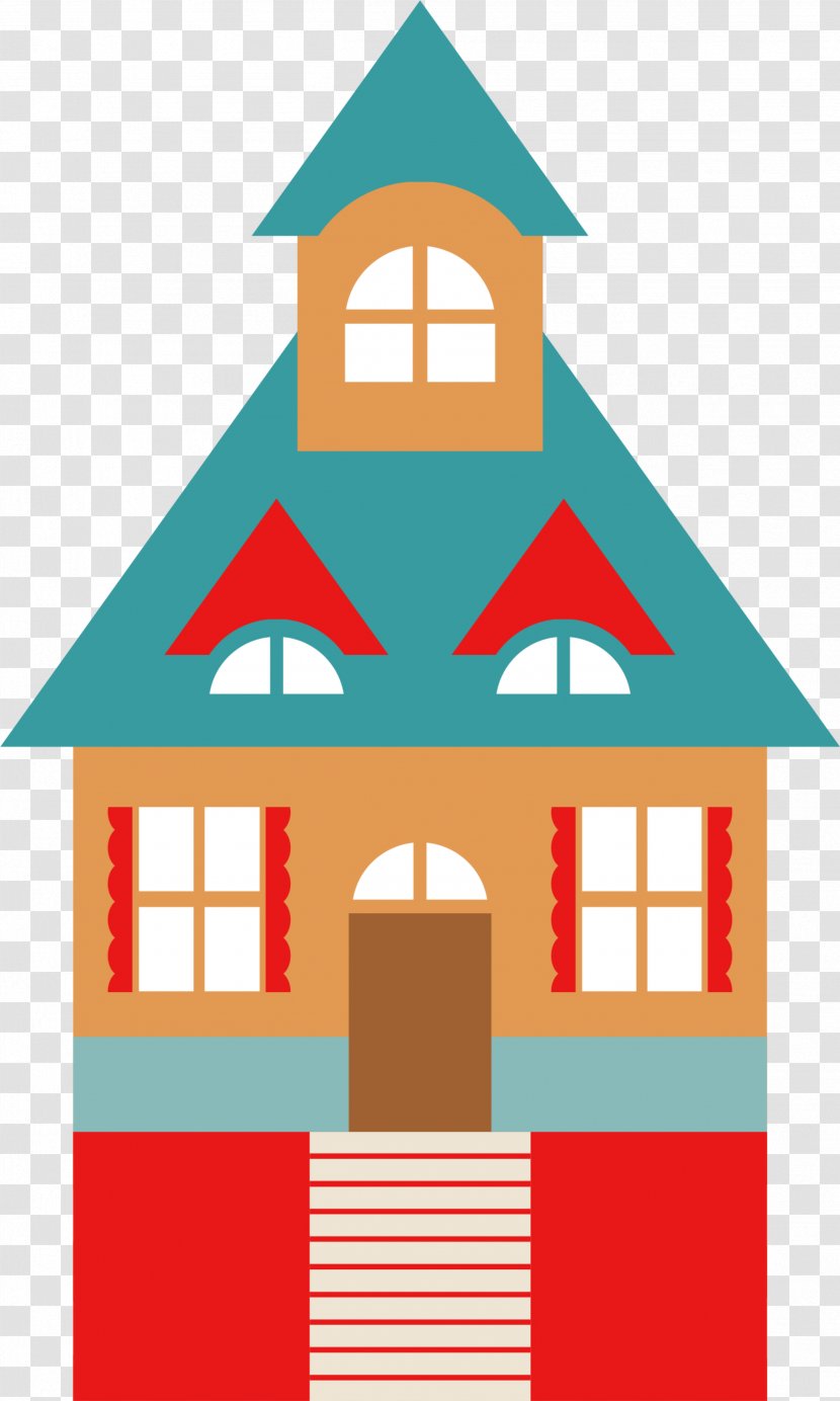 Christmas Clip Art - Home - Cartoon Blue Cabin Transparent PNG