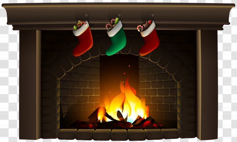 Christmas Fireplace Clip Art - Hearth Transparent PNG
