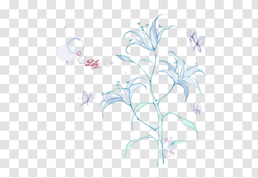 Lilium Flower Drawing - Fantasy Flowers Transparent PNG