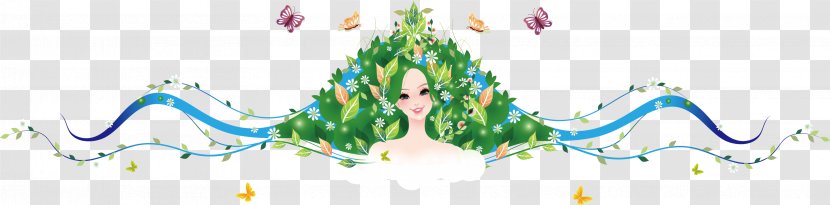 Graphic Design High-definition Television Wallpaper - Software - Creative Fashion Hair Beauty Vector Plants Transparent PNG