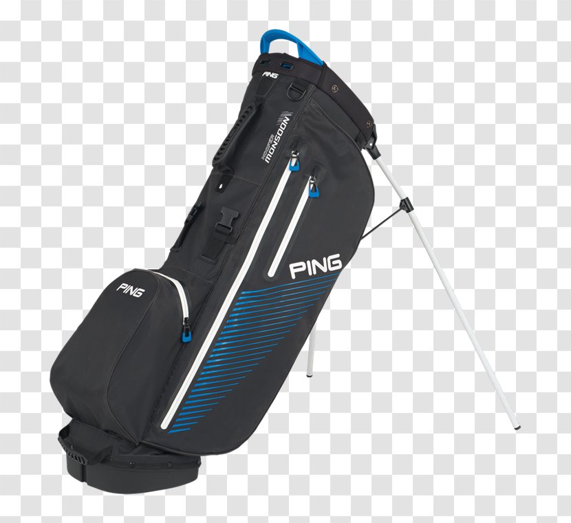 NEW Ping Hoofer Monsoon Black/Birdie Blue Golf Carry Stand Bag PING Bag, Male, Navy 181 - Black - Nike Rain Jacket With Hood Transparent PNG