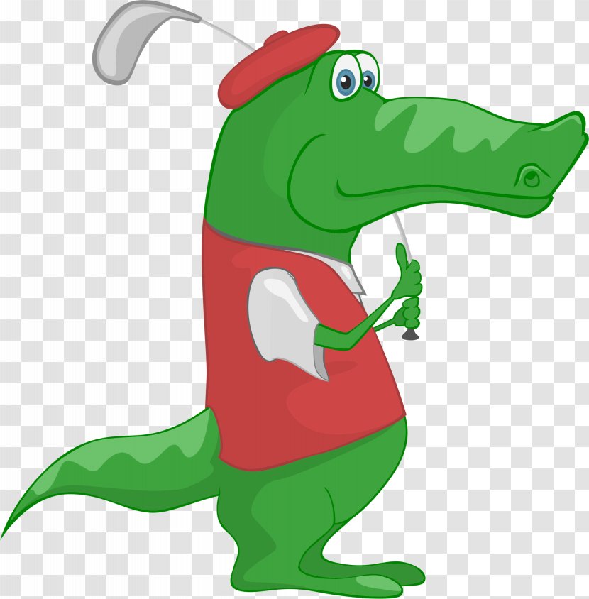 Crocodile Alligator Golf Cartoon Clip Art - Animal Cliparts Transparent PNG
