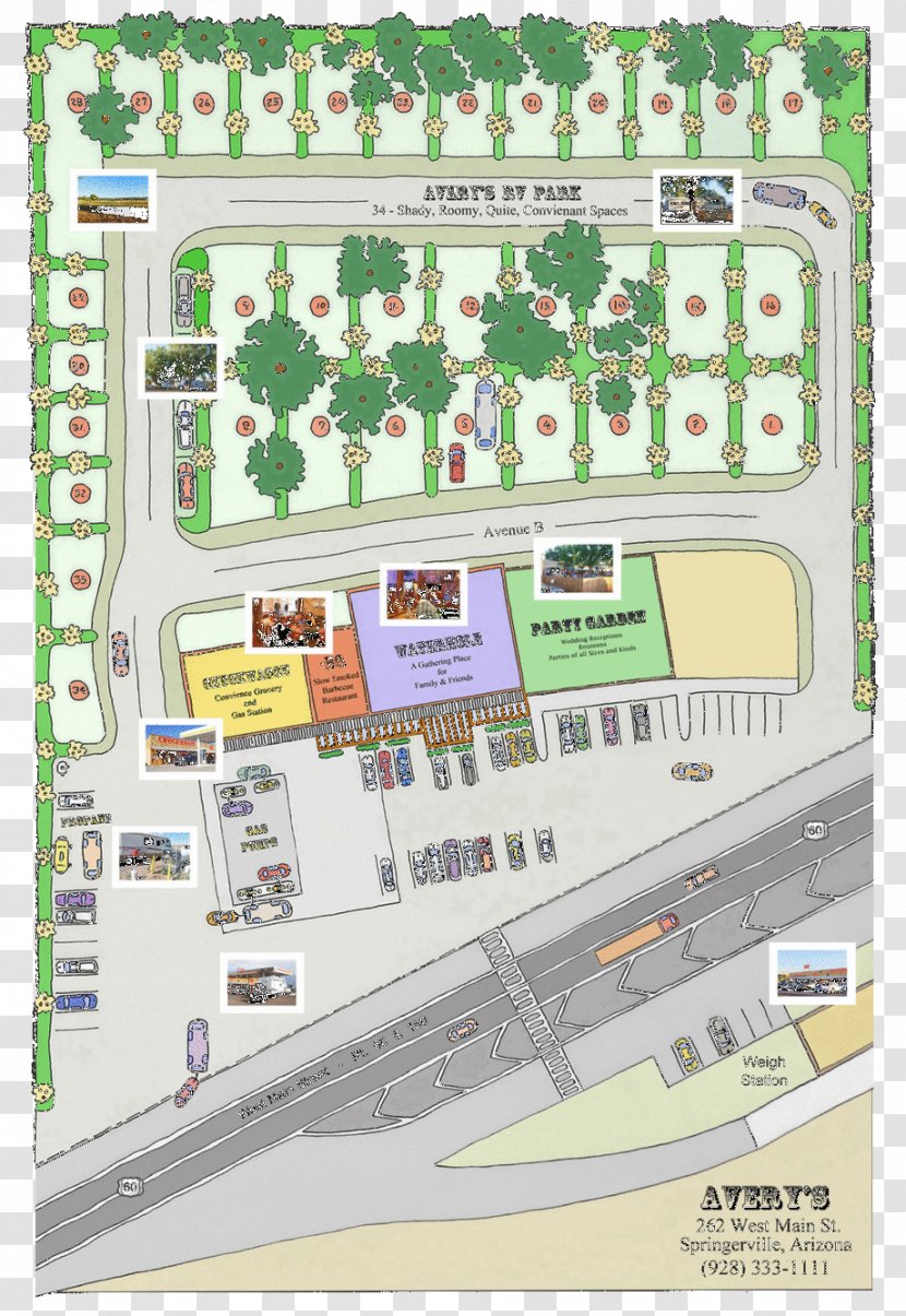 Map Avery's RV Park Caravan Plan - Road Infography Aerial View Transparent PNG