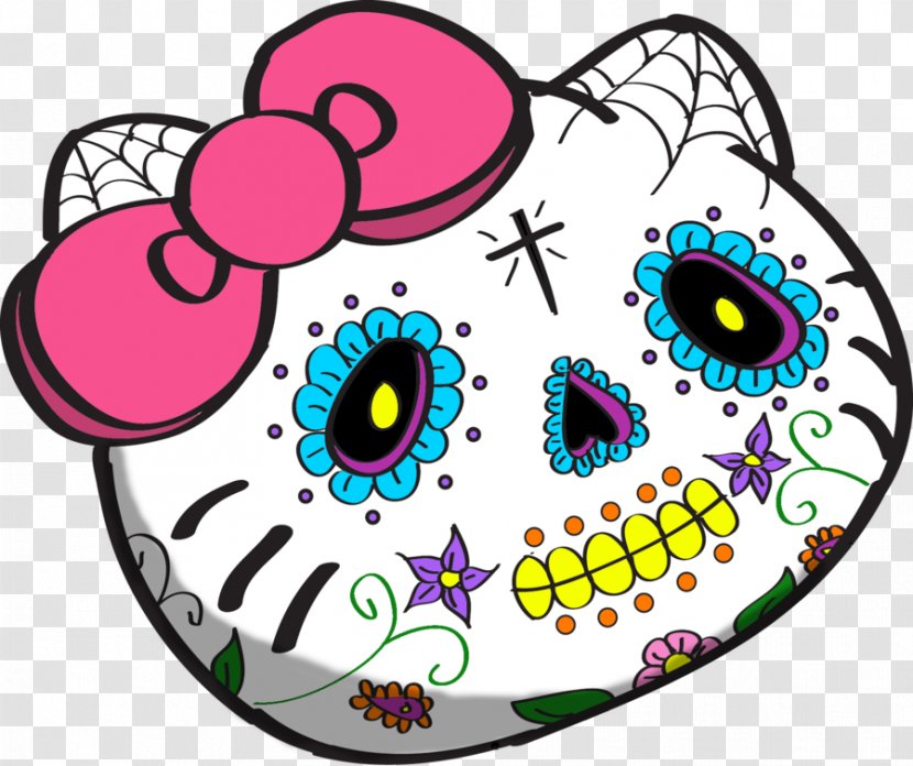 La Calavera Catrina Hello Kitty Day Of The Dead Death - Sanrio - Skull Transparent PNG