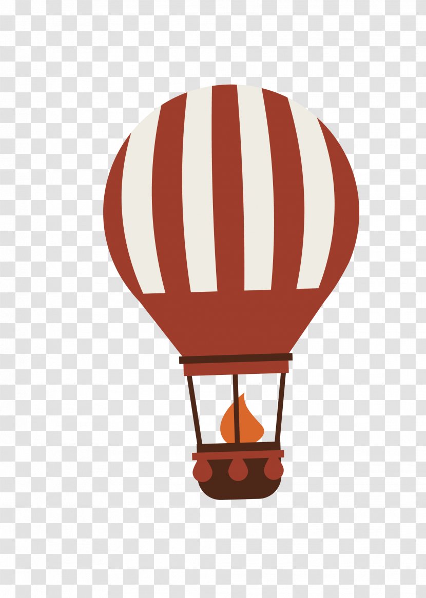 Hot Air Balloon Icon - Autocad Dxf - Vector Red Striped Three-dimensional Transparent PNG