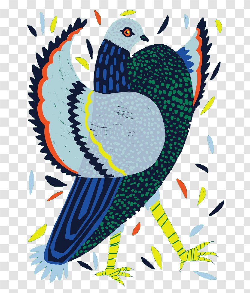 Bird Beak Feather - Flower - Cartoon Color Feathers Transparent PNG