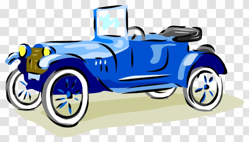 Cartoon Vehicle Automotive Design - Painted Blue Convertible Classic Car Transparent PNG