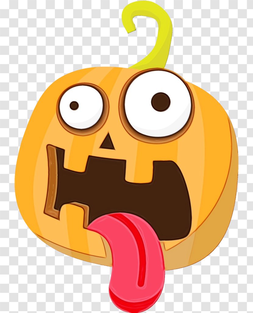 Orange - Wet Ink - Vegetable Jackolantern Transparent PNG