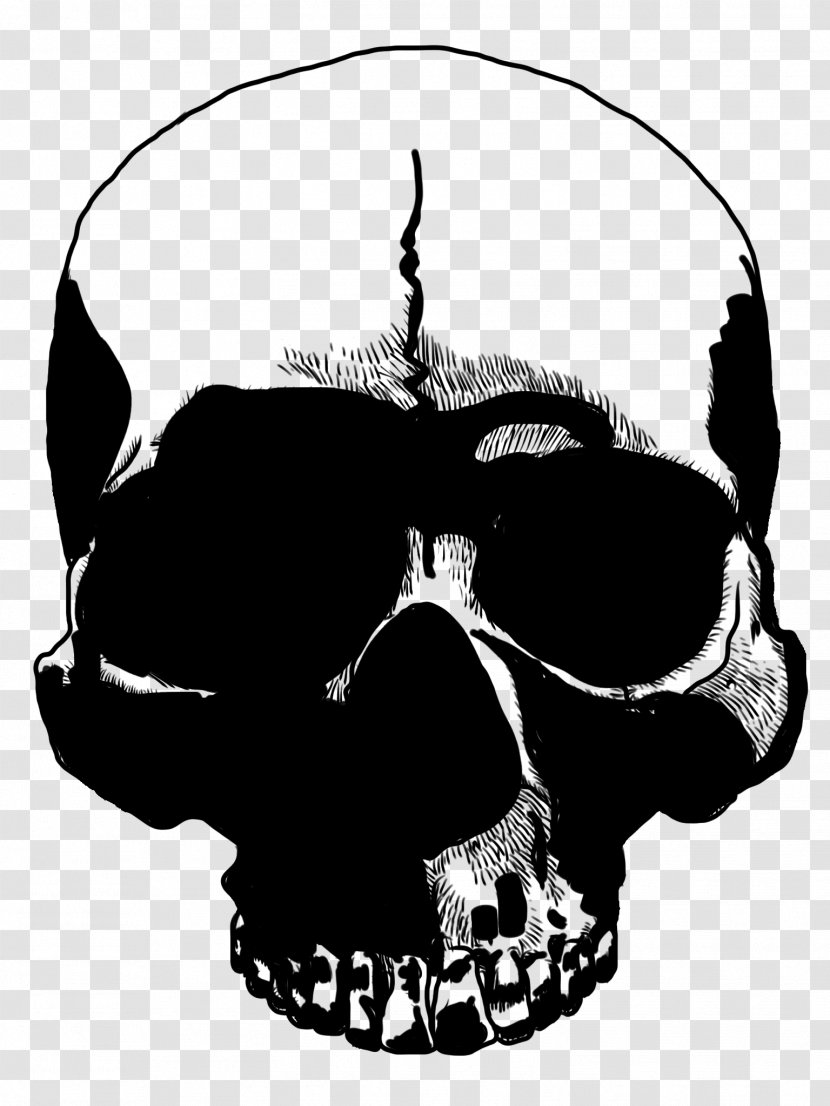 Black & White - Skull - M Clip Art Audio Transparent PNG