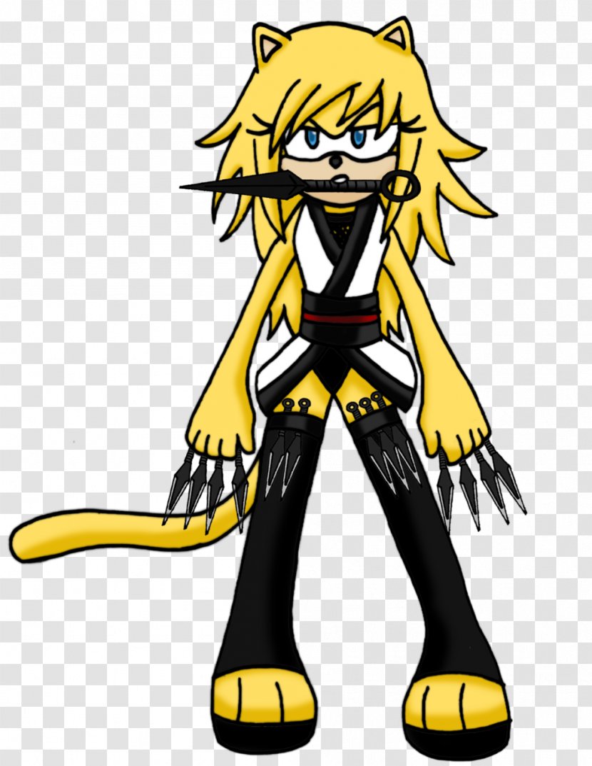 Cartoon Character Clip Art - Yellow - Ninja Catgirl Transparent PNG