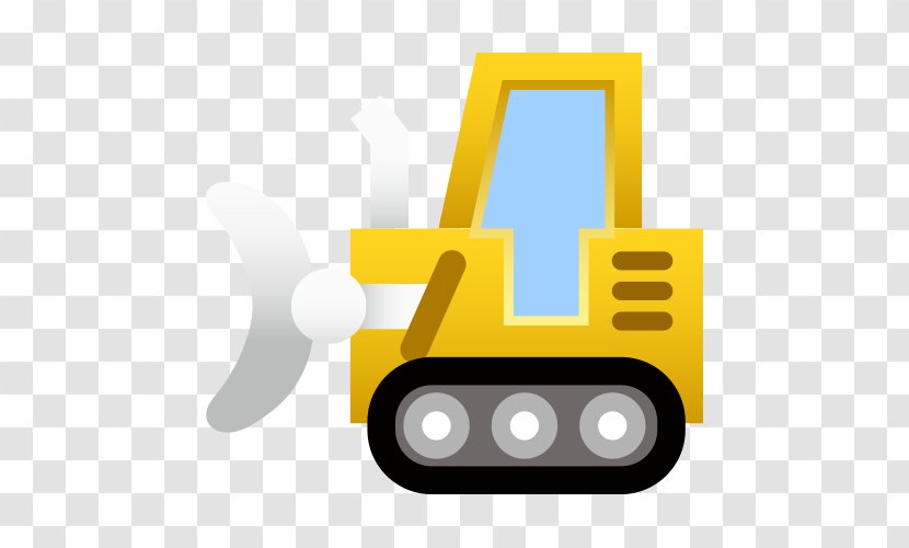 Bulldozer Excavator Icon - Android - Yellow Engineering Vector Cartoon Car Transparent PNG