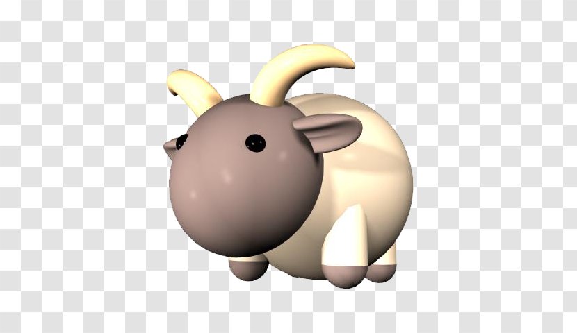 Goat Sheep Cartoon 3D Computer Graphics - 3d Modeling - Purple Head Transparent PNG