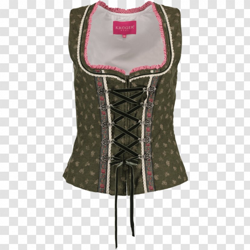 Dirndl Clothing Corset Waistcoat Fashion - Watercolor - Oliv Transparent PNG