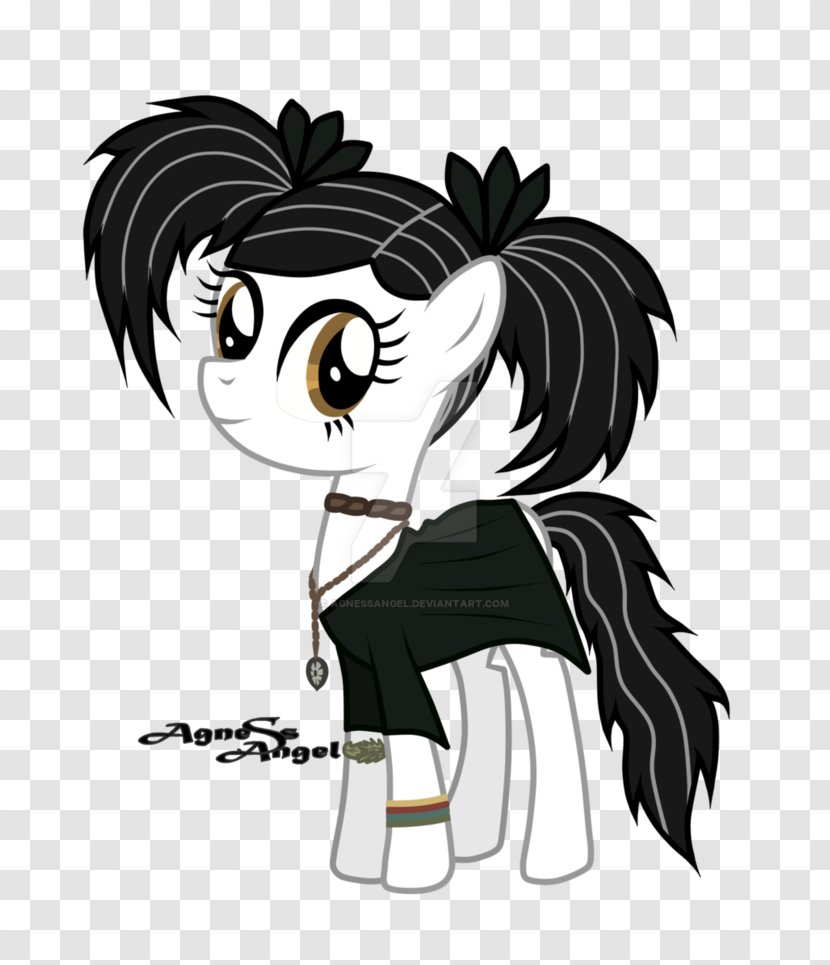 Ponytail Horse Cartoon Black Hair - Silhouette Transparent PNG