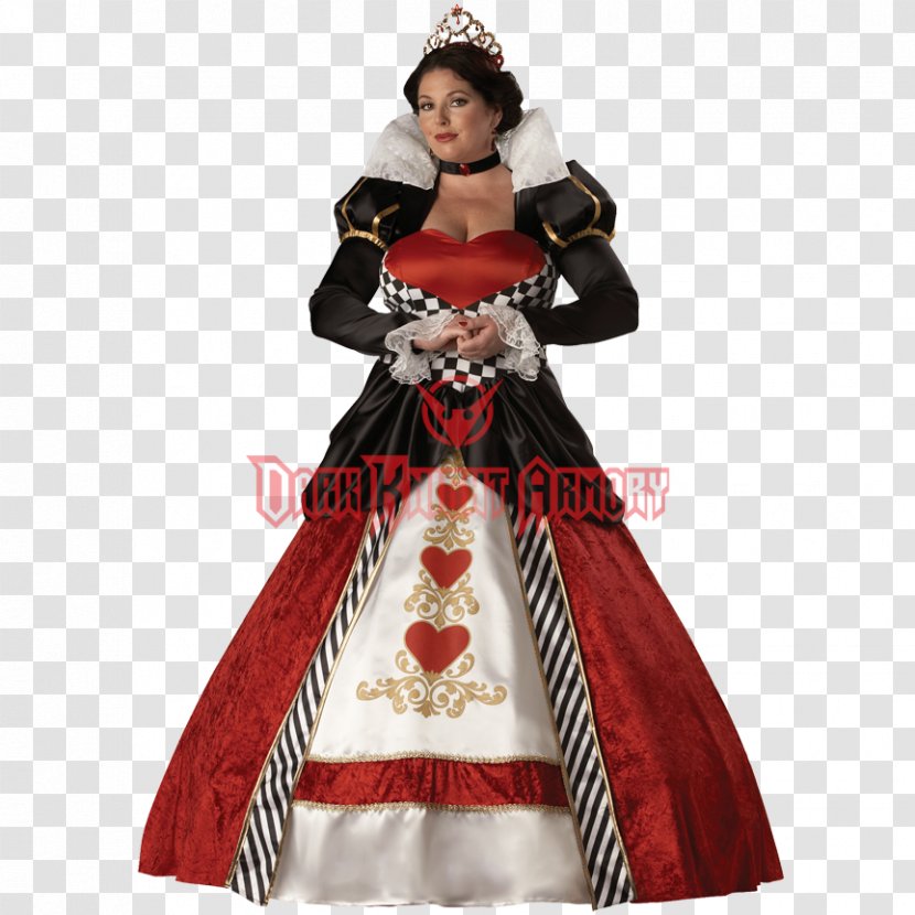 Queen Of Hearts Halloween Costume Plus-size Clothing Red - Dress Transparent PNG