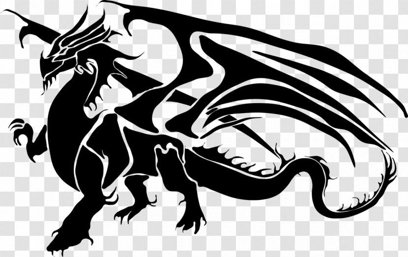 Chinese Dragon Silhouette Clip Art - Fictional Character Transparent PNG