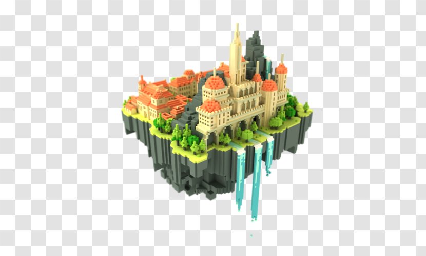 Minecraft Voxel Floating Island - Art Transparent PNG