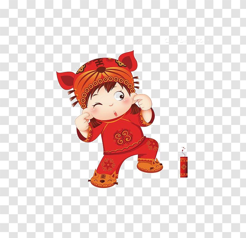 Chinese New Year Firecracker Designer - Software - Creative Cartoon Child Firecrackers Transparent PNG