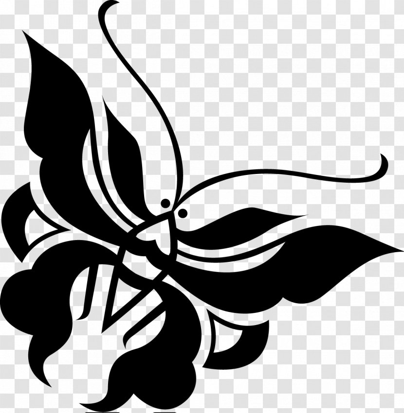 Butterfly Drawing Silhouette - Black - Hand-painted Transparent PNG