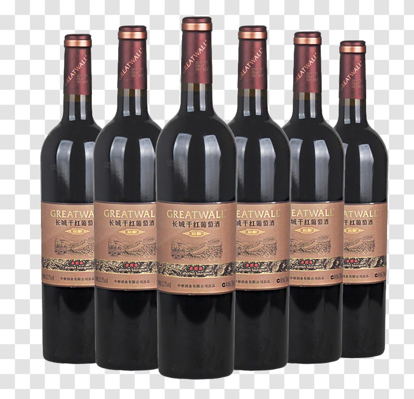 Red Wine Cabernet Sauvignon Great Wall Of China Bottle - The Dry Cellar Brewed Transparent PNG