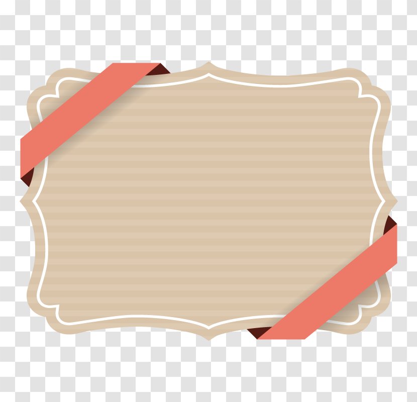 Paper Ribbon - Text - Brown Decorative Border Transparent PNG